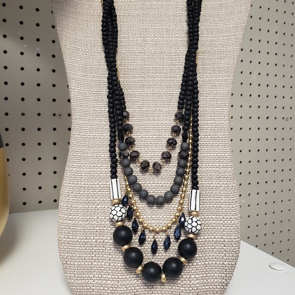 Black beaded necklace